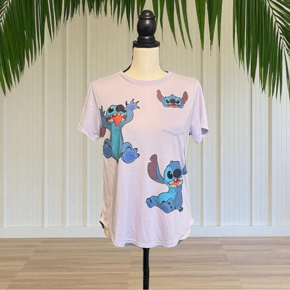 DISNEY Lavender Stitch Graphic T-Shirt – Size L (11-13) - Picture 1 of 10